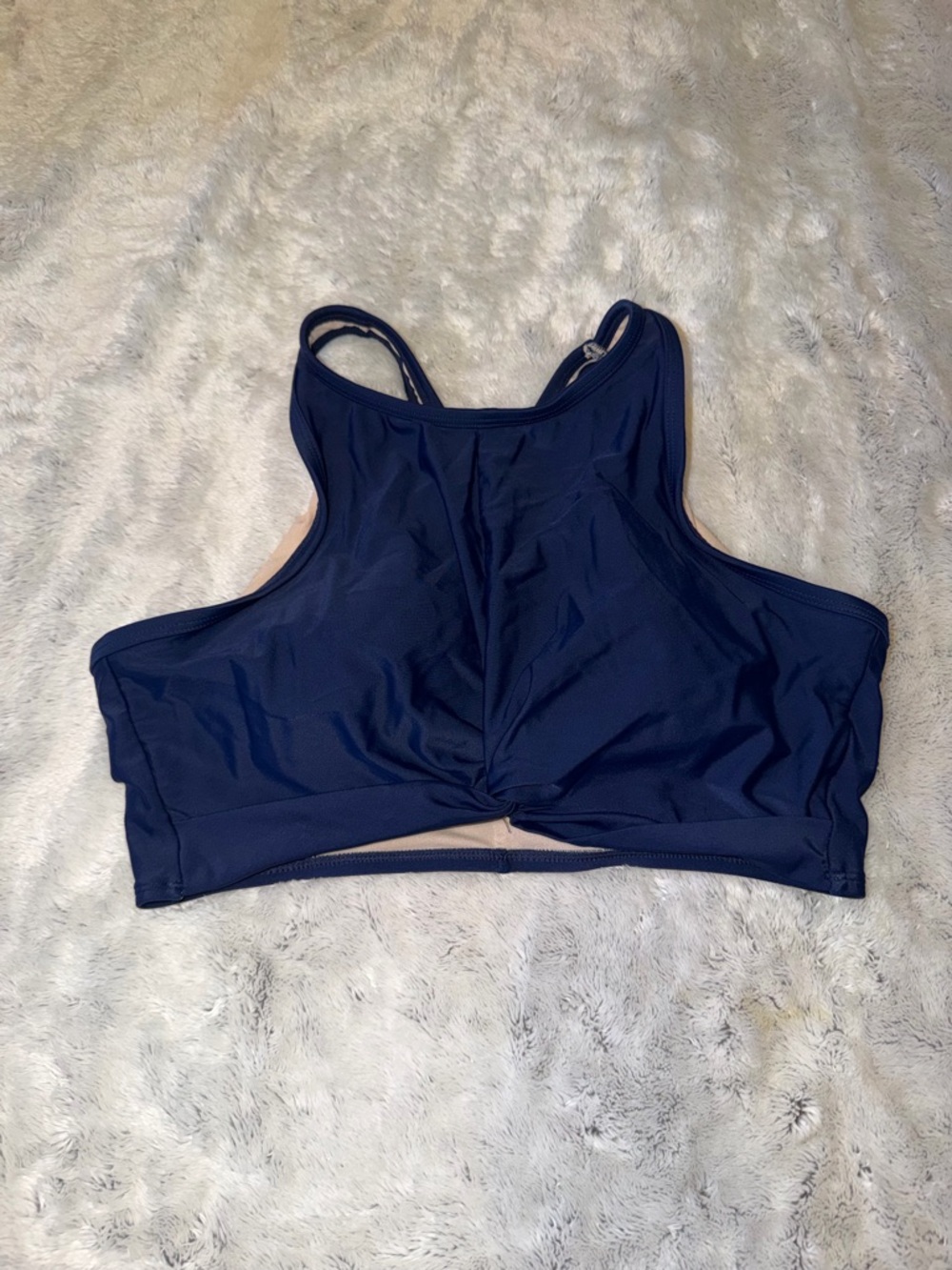 Kona Sol Navy High-Neck Twist Bikini Top
